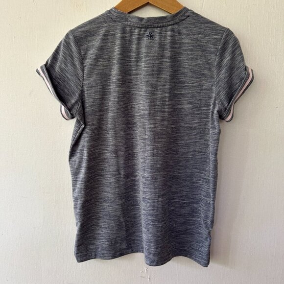 Athleta Girl T-shirt Girls Large 12 Blue Gray Rolled Sleeves Athletic Active - Picture 4 of 5